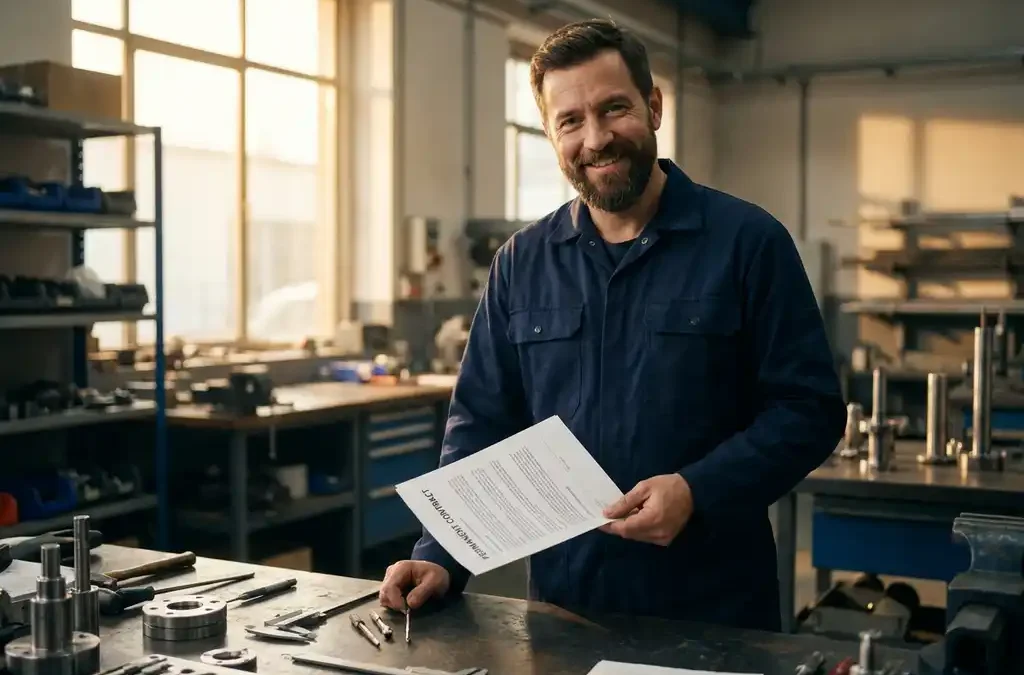 Welche Rechte hat ein Schlosser in der Zeitarbeit bei einem unbefristeten Vertrag?